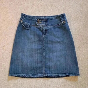 90s Vintage Denim Skirt Blue Womens Size 10 Jean Skirt Country Classic Western